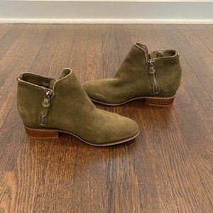 EUC GORGEOUS WOMEN'S STEVE MADDEN OLIVE GREEN ANKLE BOOTS SIZE 7.5M